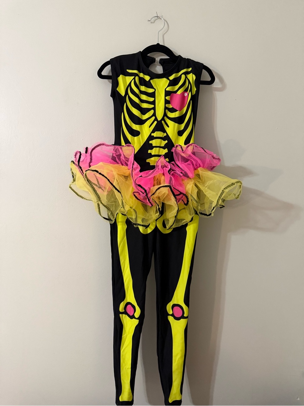 A Wish Come True Neon Skeleton Unitard Costume Size Small Tutu Dance Halloween